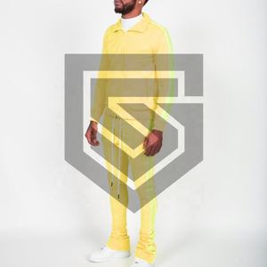 Traje de sudor apilado elástico de alta calidad para hombre, nuevos diseños de tendencia de invierno con rayas laterales, suave y cómodo - Product Image 4