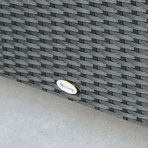 Tavolino da Caffè Grande in Rattan Nero Resistente alle Intemperie, Tavolo Laterale da Esterno Realizzato in Vimini Durevole - Product Image 6