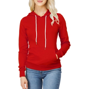Sweat à capuche oversize pour femme, couleur unie, épaules tombantes, manches longues, en molleton de coton, hiver, effet délavé, avec logo frontal - Product Image 3