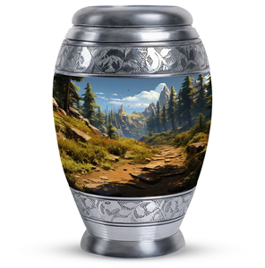 Elegante urna de metal negro mate con grabado floral dorado. Un tributo atemporal, disponible a precios de mayorista. - Product Image 6