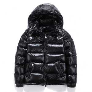 <b>Silver</b> Hooded Waterproof Puffer <b>Jacket</b> Unisex Winter Casual Thick Polyester Nylon Lining Windproof Zipper Closure Stand Collar - Product Image 3