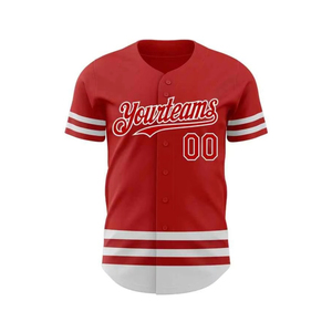 Maillot de baseball d'hiver personnalisé Yourteams, rouge, manches courtes, respirant, extensible dans quatre directions, écologique, unisexe, vêtements de sport - Product Image 2