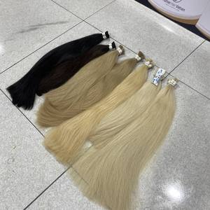 Cutícula alineada personalizada de alta calidad, cabello humano virgen crudo, cabello rubio negro Natural de color a granel, paquete de rizos dobles - Product Image 2