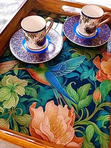 Plateau imprimé en bois pour console d'entrée, rangement de clés, organisation de couloir domestique, utilisation comme plateau de service, vente en gros - Product Image 5