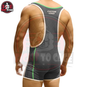 Uniforme de Lucha Libre Personalizado, Singlet Atlético Ligero, Prenda Deportiva de Spandex y Poliéster con Cuello Redondo - Product Image 3