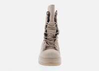 Bottes en cuir beige à lacets pour hommes, pour le travail en extérieur et la randonnée