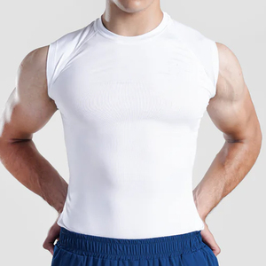 เสื้อออกกำลังกายแขนกุดผู้ชายพิมพ์โลโก้ได้ เสื้อกล้ามออกกำลังกายระบายอากาศ เสื้อกีฬาแขนกุดผู้ชาย - Product Image 1