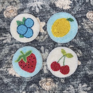 CRYSTAL CRAFT Beautiful Multi Color Glass <b>Coaster</b> <b>Beaded</b> Round Mats for Wedding Party and Table Decoration - Product Image 3