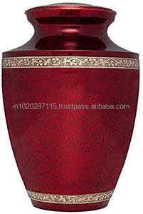 Urna de cenizas humanas de cremación para adultos de latón de primera calidad para almacenamiento de ceremonias funerarias con bolsa protectora de terciopelo para presentación - Product Image 4