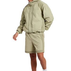 Men's Nylon Windbreaker Outdoor Active Shorts Jackets Sets Man 1/4 <b>Zipped</b> 2 Pieces Outfit Nylon Tracksuits - Product Image 6