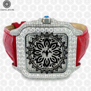 Charm Jewels Luxury Women Stainless Steel <b>Watch</b> Red Leather Band Square Case Quartz Movement Fashion Design - Product Image 1