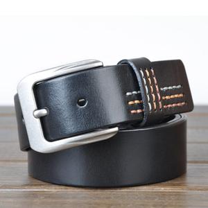 Handmade Vinage Style 100% Leather Belts With Brass Buckle OEM ODM Customizable Leather Belt For Men's & Accessories Formal Look - Product Image 5