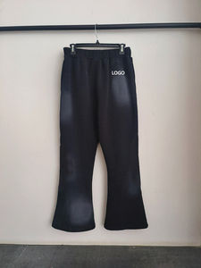 Pantalon de jogging évasé décontracté de haute qualité avec logo personnalisé OEM, patchwork personnalisé, taille élastique, pantalon de survêtement évasé empilé pour hommes - Product Image 3