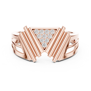Rose Gold <b>Open</b> Work Engagement <b>Ring</b> Lab Diamond Crossover Band Minimalist Proposal Jewelry for Women - Product Image 3