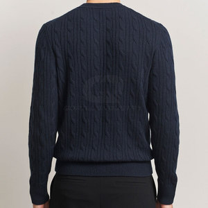 Pull en tricot classique pour homme, chaud, respirant, à manches longues, en coton/laine, coupe confortable, parfait pour l'hiver - Product Image 5