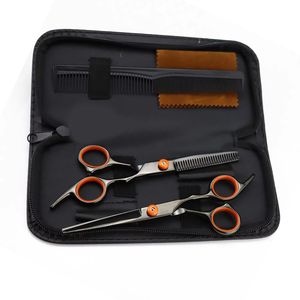 Ensemble professionnel de ciseaux à cheveux pour droitiers avec lames en acier inoxydable, ciseaux à effiler à 30 dents pour usage en salon - Product Image 1