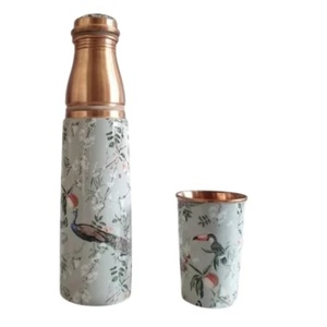 Top Quality Metal <b>Copper</b> <b>Bottle</b> With Enamel Finishing Water <b>Bottle</b> For Home Gym <b>Bottle</b> Luxury Design <b>Drink</b> Ware Water <b>Bottle</b> - Product Image 1