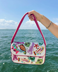 Womens Luxury Beaded Embroidery HandBag Party Wear Trendy <b>Seed</b> Beads and Fabric Handbags by Creative Art Zone - Product Image 4