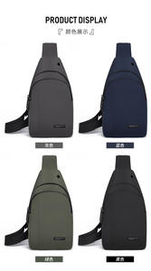 Bolso bandolera para hombre, mochila cruzada, mochila de viaje, tela duradera con múltiples compartimentos con cremallera, diseño elegante - Product Image 6