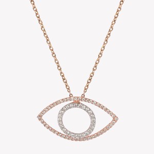 Evil Eye Round Lab Grown Diamond Pendant <b>Necklaces</b> Pave Set Lobster Clasp Minimalist Luxury 17 In <b>Chain</b> Wholesale 14K Solid Gold - Product Image 1
