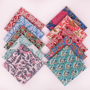 Traditional Block Printed Floral Cotton Square Bandana Lightweight Breathable <b>Tie</b> <b>Back</b> Eco-Friendly Non-Woven Fabric Hair Neck - Product Image 5