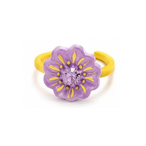 Vintage Brass <b>Ring</b> with Tarnish Free Plating Unique <b>Chunky</b> Bohemian Colorful Enamel Resin Flower <b>Rings</b> - Product Image 6