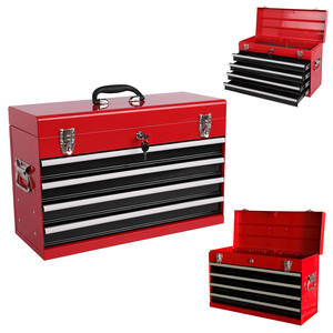 21-Inch Heavy Duty Portable Metal <b>Tool</b> <b>Box</b> with 4 Drawers <b>Small</b> <b>Tool</b> Chest with Ball Bearing Slides and EVA Liners - Product Image 4