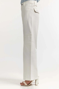 Jeans de Mezclilla Blancos Básicos Cómodos para Mujer, Estilo Urbano/Casual/Streetwear, Transpirables para Uso Diario - Product Image 3