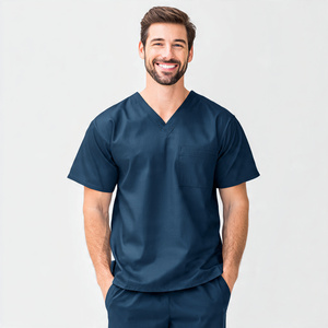 Unisex Hospital Medical <b>Scrub</b> Top Uniform Shirt Comfortable <b>Scrub</b> Tops - Product Image 2