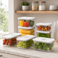 Boîtes de rangement en plastique transparent PET pour réfrigérateur et micro-ondes, conteneur rotatif pour aliments, organisateur pour le stockage des œufs