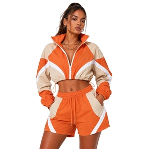 <b>Women's</b> New Fashion Two-Piece <b>Shorts</b> Set Windbreaker Zip-Up Hooded Jacket with Track Suit <b>Short</b> Sets for <b>Women</b> men's jackets - Product Image 1