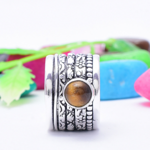 Tiger Eye <b>Spinner</b> <b>Ring</b> Handmade Fidget Tiger Eye Gemstone Sterling <b>Silver</b> <b>Ring</b> Anxiety Relief Jewelry Boho Gift - Product Image 2