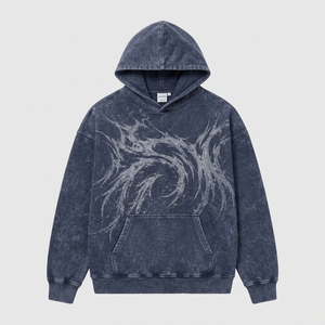 Sweat-shirts imprimés effet délavé pour hommes modernes, avec des motifs graphiques artistiques, en tissu polaire doux, coupe décontractée et style streetwear tendance. - Product Image 2