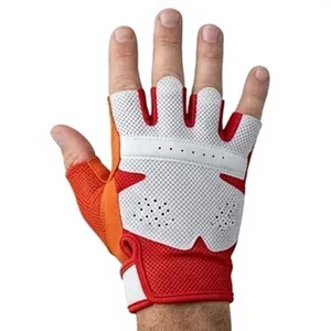 Guantes Deportivos de Neopreno Naranja, Medios Dedos, Transpirables, con Ventilación en la Palma, Correa de Velcro en la Muñeca, para Gimnasio, Ciclismo y Entrenamiento - Product Image 5