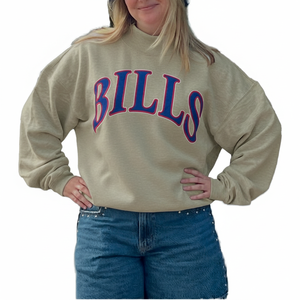 Pull à capuche oversize anti-boulochage pour femme Bills, imprimé lettres rouge et bleu, épaules tombantes, manches longues, tricoté 100% coton, automne - Product Image 6