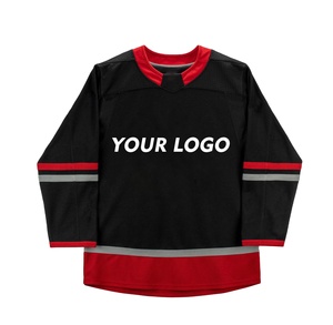 Camiseta deportiva personalizada de hockey de manga larga con cuello en V y número de equipo de malla impresa, uniforme de hockey sobre hielo Unisex - Product Image 5