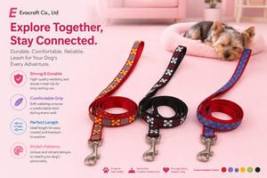 Laisse pour chien en nylon tendance, motif géométrique abstrait, boucle de fermeture durable, boutons à clous métalliques pour chiens, chats, lapins - Product Image 4