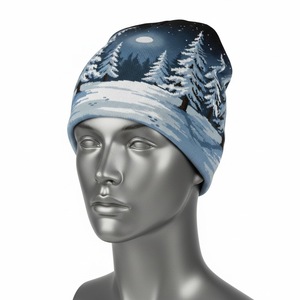 Men's Soft Stretch Winter Knit <b>Beanies</b> Caps Comfortable Warm <b>Slouchy</b> <b>Beanie</b> <b>Hat</b> for Outdoor 100% Acrylic jacquard 2026 - Product Image 2