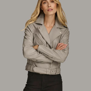 Chaqueta Casual de Moda para Mujer, Chaqueta de Cuero con Cierre, Chaquetas de Cuero Modernas y Coloridas, Prenda Exterior Elegante y Ajustada para Otoño e Invierno - Product Image 6