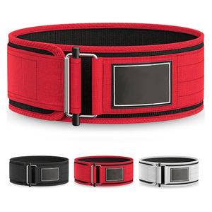 Ceinture de musculation en néoprène rouge avec fermeture à boucle, soutien de la taille réglable pour l'entraînement en force, design respirant unisexe - Product Image 2