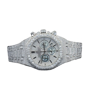 Top Quality Fully Iced Out Automatic Moissanite Watch Big Face Bust Down Hip Hop Style Luxury Stainless Steel Diamond - Product Image 1