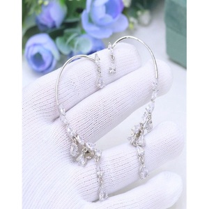 Charming Best Quality <b>Silver</b> Plated Brass CZ Zircon Cuff <b>Earrings</b> For Women's <b>Wedding</b> Evening Wear - Product Image 2