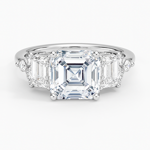 BOJ <b>Ring</b> 0124 Asscher Cut 925 Silver Cluster Prong Setting Solitaire <b>Diamond</b> <b>Ring</b> 2ct D Color VVS1 Moissanite GRA Certified - Product Image 1