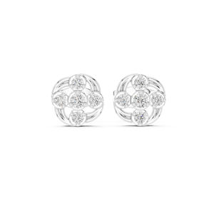 14K Yellow Gold Round Lab-Grown <b>Diamond</b> Engagement Earrings for Women | New Grown <b>Diamond</b> - Product Image 2