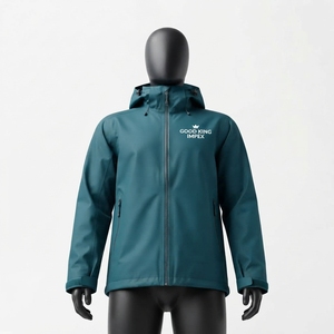Veste de pluie imperméable à capuche zippée intégrale pour homme, légère et performante pour le sport en extérieur - Product Image 2