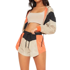 Conjunto Deportivo de Nylon para Mujer 2026, Chaqueta Cortavientos y Pantalones Cortos Ligeros, Sin Costuras, Resistentes al Viento, para Verano - Product Image 3