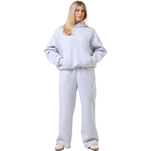 Sweat à capuche d'hiver pour femme, délavé à l'acide, uni, 100 % coton, écologique, respirant, coupe ample longue - Product Image 1