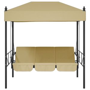 Banc de jardin standard en polyester, balançoire de patio en acier thermolaqué couleur sable - Product Image 5
