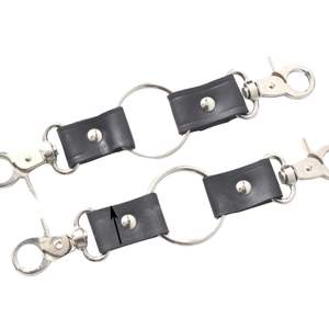 Two Way Sheep Leather <b>Bondage</b> Handcuffs with Swivel Clips Steel Buckle 4.5cm Width - Product Image 6