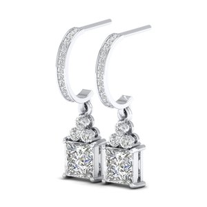 REYES Elegant Design 925 Sterling Silver 14K <b>Gold</b> Rhodium Plated Moissanite <b>Dangle</b> Drop <b>Earrings</b> For Women Anniversary Gifts - Product Image 3